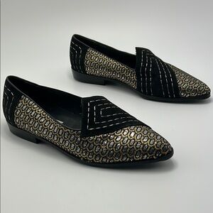 Stracam made in Italy loafers  Embellished Art Deco Glam Corpcore 9 men black